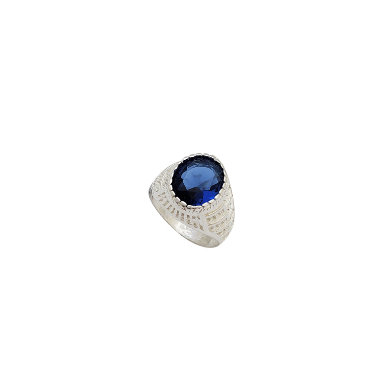 Blue Stone Baby-Sized Ring (Silver)