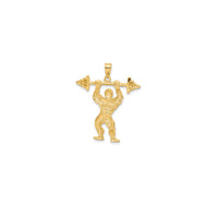 Bodybuilder with Weights Pendant (14K)