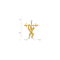 Bodybuilder with Weights Pendant (14K)