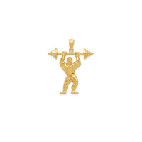 Bodybuilder with Weights Pendant (14K)
