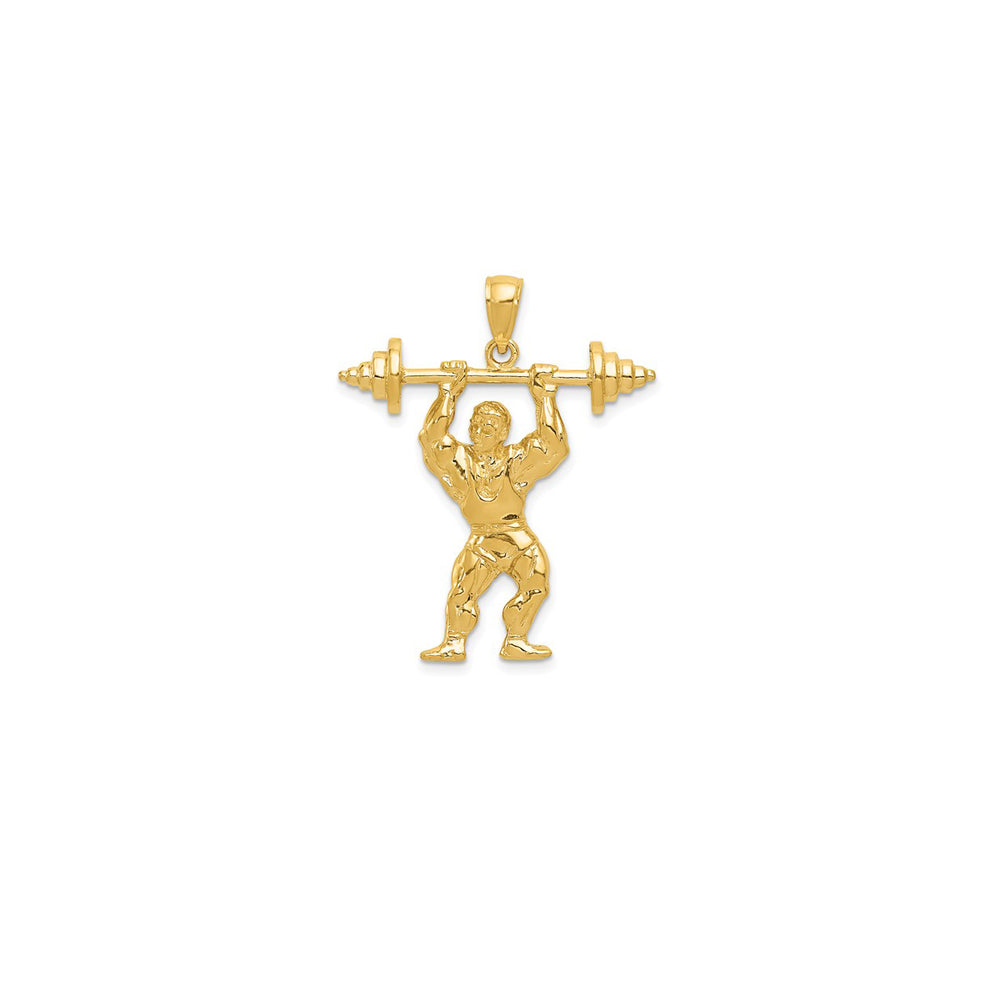 Bodybuilder with Weights Pendant (14K)