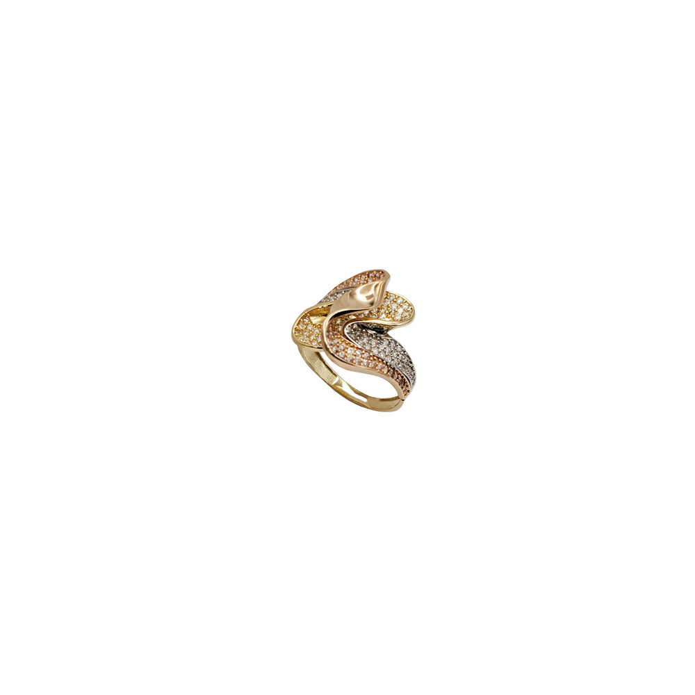 Tricolor Bows Shape Ring (14K)
