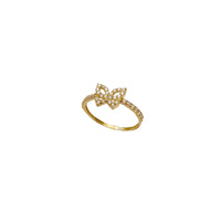 Iced-Out CZ Butterfly Ring (14K)
