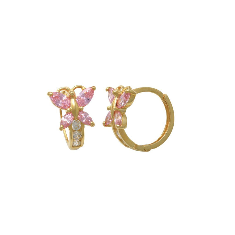 CZ Butterfly Huggie Earrings (14K) – Popular J