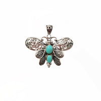 Turquoise Butterfly Pendant (Silver)