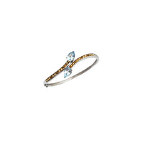 Cubic Zirconia Bypass Bangle (Silver)