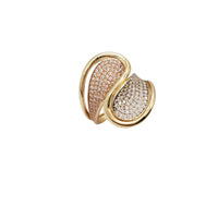 Tricolor Zirconia Bypass Ring (14K)