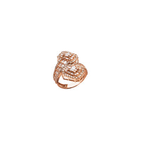 Dijamantni baguette i okrugli premosni prsten (14K)