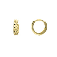Reversible Faceted Cut Huggie Earrings (14K) Popular Jewelry New York