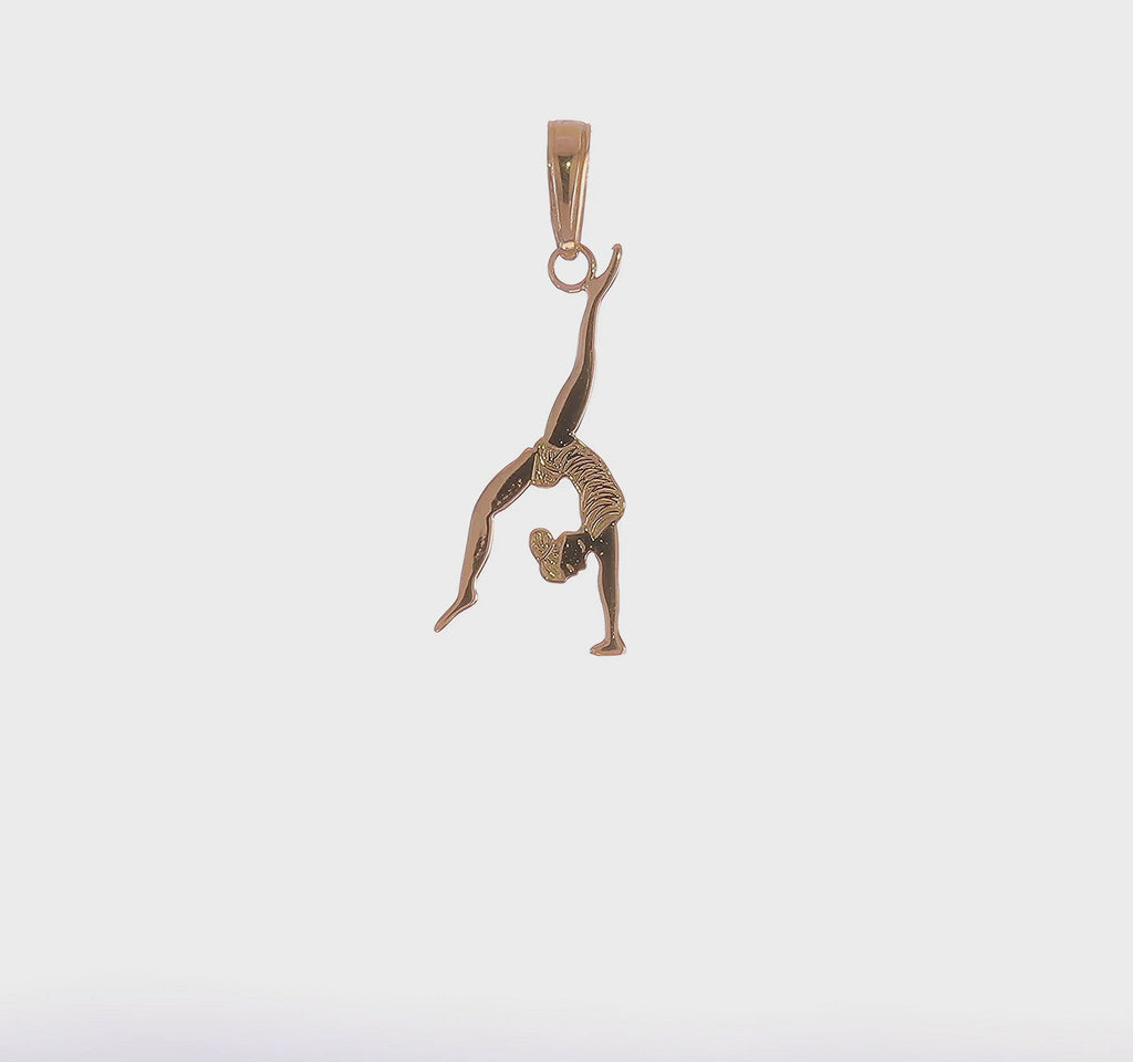 Female Gymnast Pendant (14K) 360 - Popular Jewelry - New York