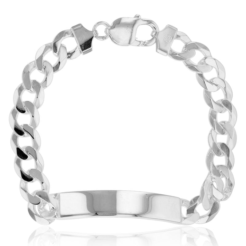 Solid ID Italian Cuban Bracelet (Silver)