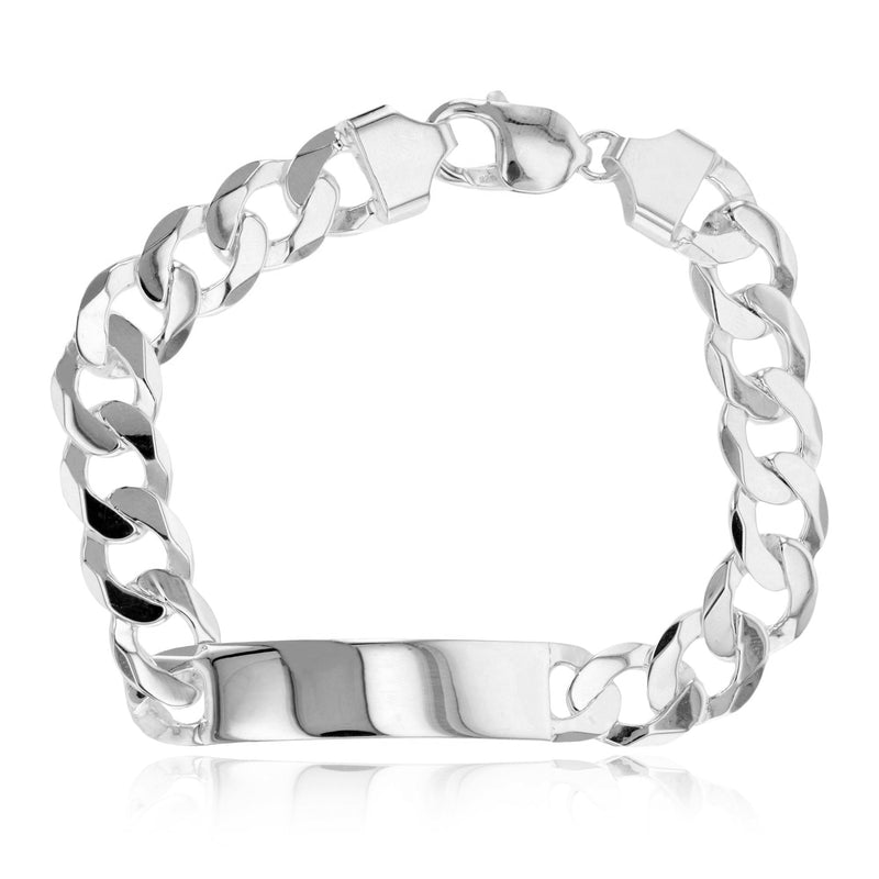Solid ID Italian Cuban Bracelet (Silver)