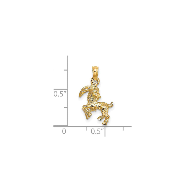 Lightweight 3-D Capricorn Zodiac Pendant (14K)