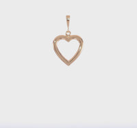 Rounded Reversible Heart Outline Pendant (14K) 360 - Popular Jewelry - New York