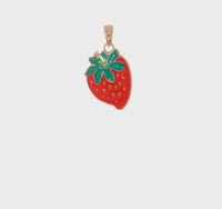 Strawberry Enamel Pendant (14K) 360 - Popular Jewelry - New York