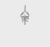 3-D Antique-Finish Scorpio Zodiac Pendant (Silver)