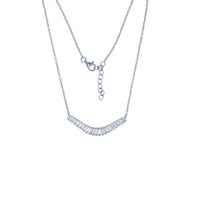 Curve Baguette Bar Necklace (Silver)