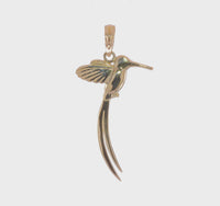 Long Tail Brid Pendant (14K) 360 - Popular Jewelry - New York