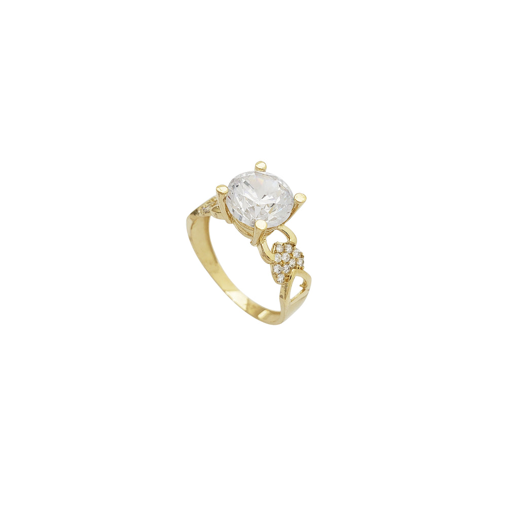 Zirconia Heart Shank Engagement Ring (14K)