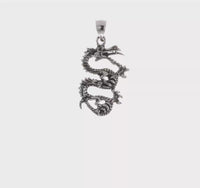 Antiqued Azure Dragon Pendant (Silver) 360 - Popular Jewelry - New York