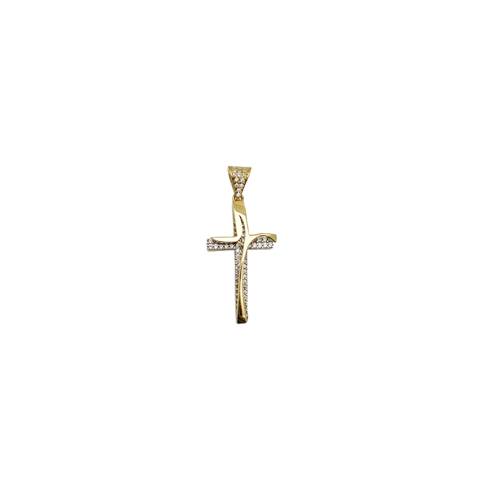Fancy Cross CZ Pendant (14K)