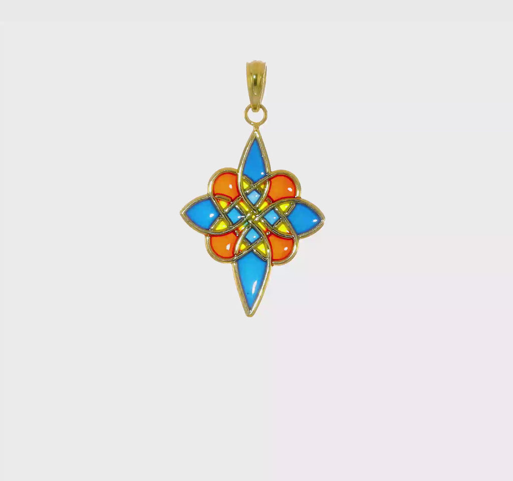 Enameled Celtic Knot Pendant (14K) 360  - Popular Jewelry - New York