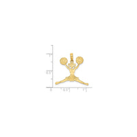 Jumping Cheerleader with Pom Poms Pendant (14K)