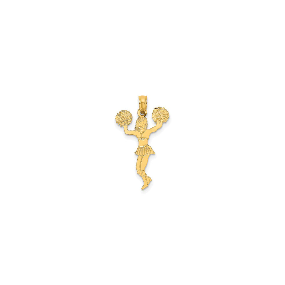 Cheerleader with Pom Poms Pendant (14K)
