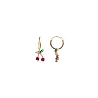 Cherry Huggie Earrings (14K)