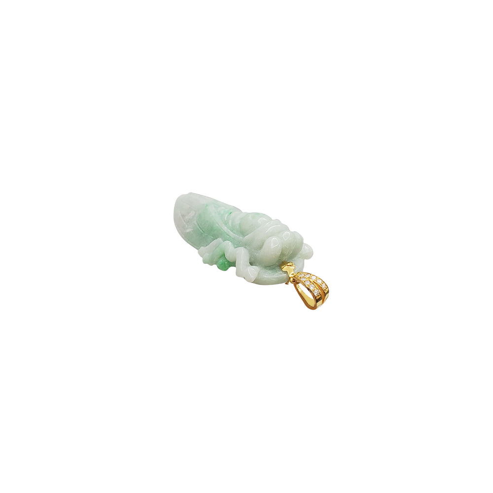 Diamond Cicadas Jade Pendant (14K)