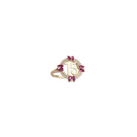 Crimson Circlet Quinceañera 15 Ring (14K)
