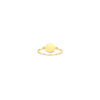 Twin Bead Accent Circle Signet Ring (14K)