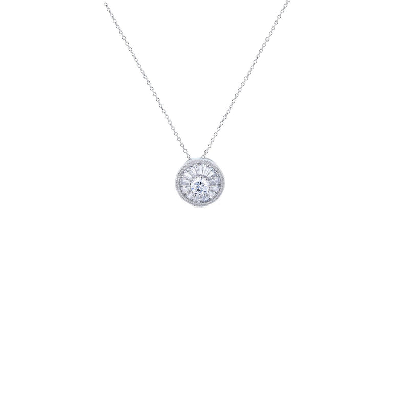 Bezel Circle Necklace (Silver)