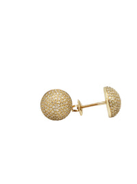 Diamond Small Half Ball Stud Earrings (14K)