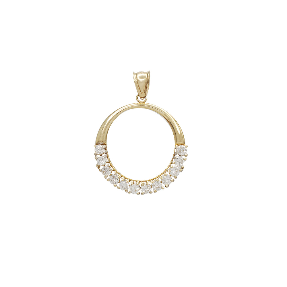 Zirconia Iced-Out Round Pendant (14K)