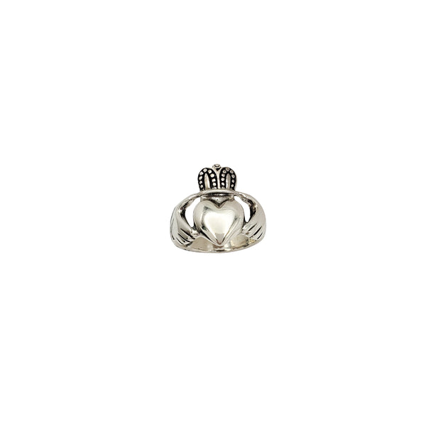 Antique Finish Claddagh Ring (Silver)