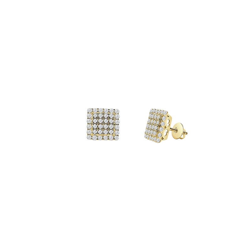 Diamond Cluster Square Earrings (14K)