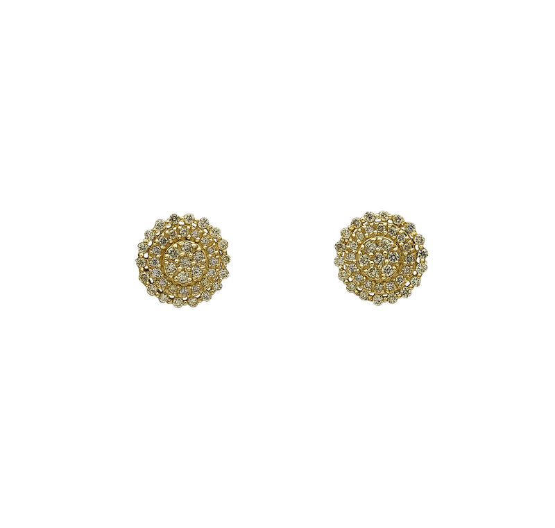 Diamond Round Cluster Stud Earrings (14K)