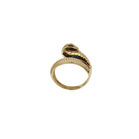 Iced-Out Coiled Cobra Ring (14K)