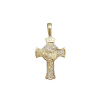 Stoneset "Gaze of Jesus" Cross Pendant (14K)