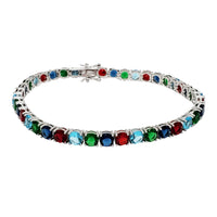 Multi-Color Tennis Bracelet (Silver)