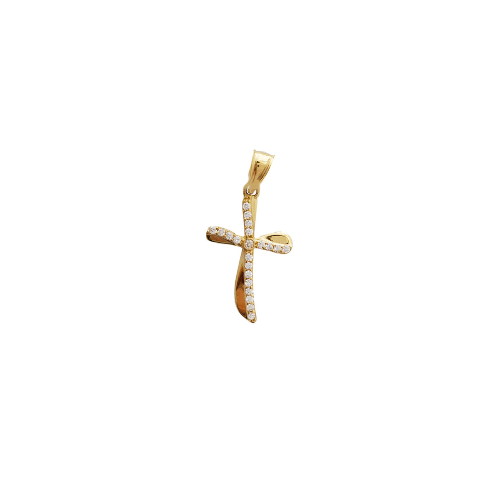 Fancy Cross CZ Pendant (14K)