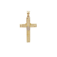 Two-Tone Cross With Rosary Pendant (14K)
