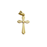 Pleated Edge Cross Pendant (14K)