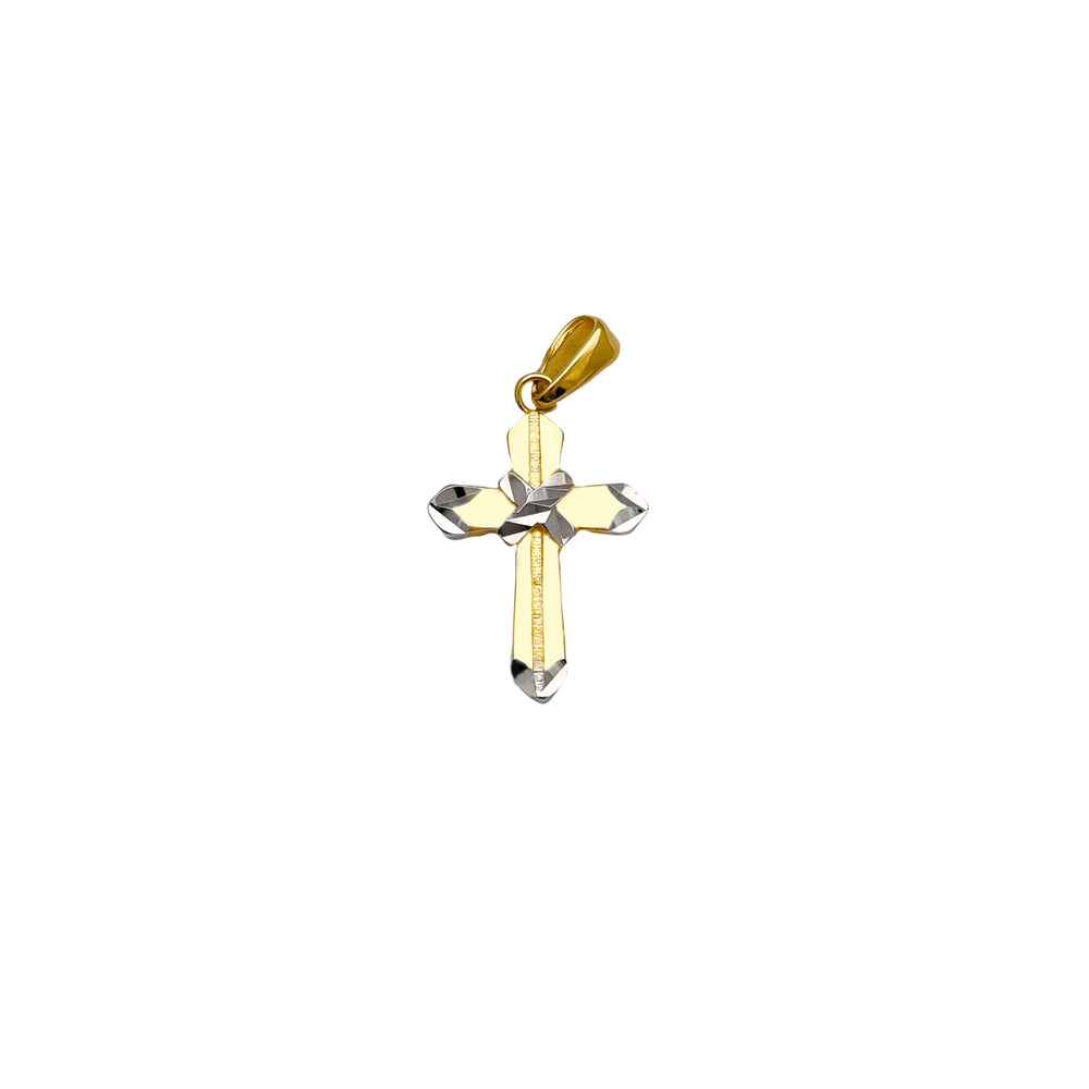 Two-tone Vintage Cross Pendant (14K)