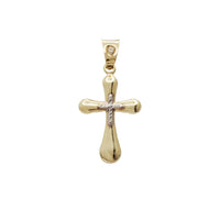 Puffy Two-Tone Core Cross Pendant (14K)