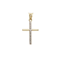 Two-Tone Diamond-Cut Tube Cross Pendant (14K)