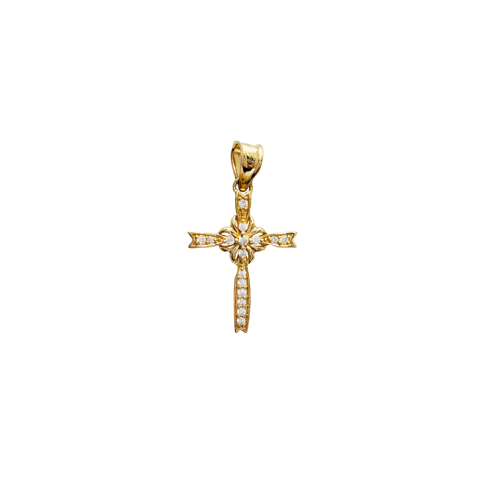 Cross CZ Pendant (14K)