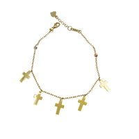 Cross Dangling Bracelet (14K).