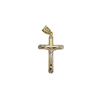 Two-Tone Puffy Cross Pendant (14K)